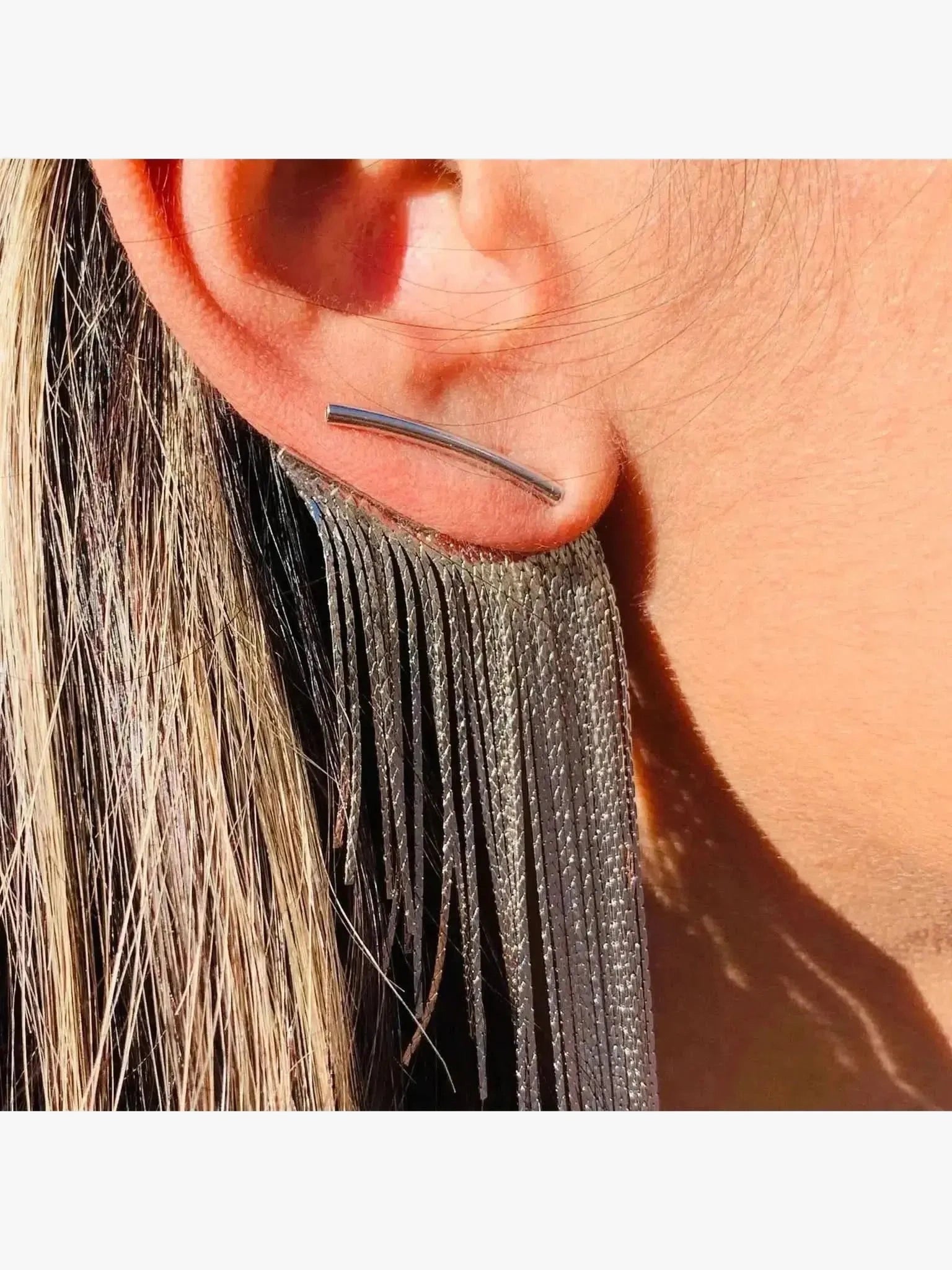 Mali Beads Mali Beads Curtain Mesh Earrings in Gold - Jewelry | Queen Anna House of Fashion Women's Luxury Fashion