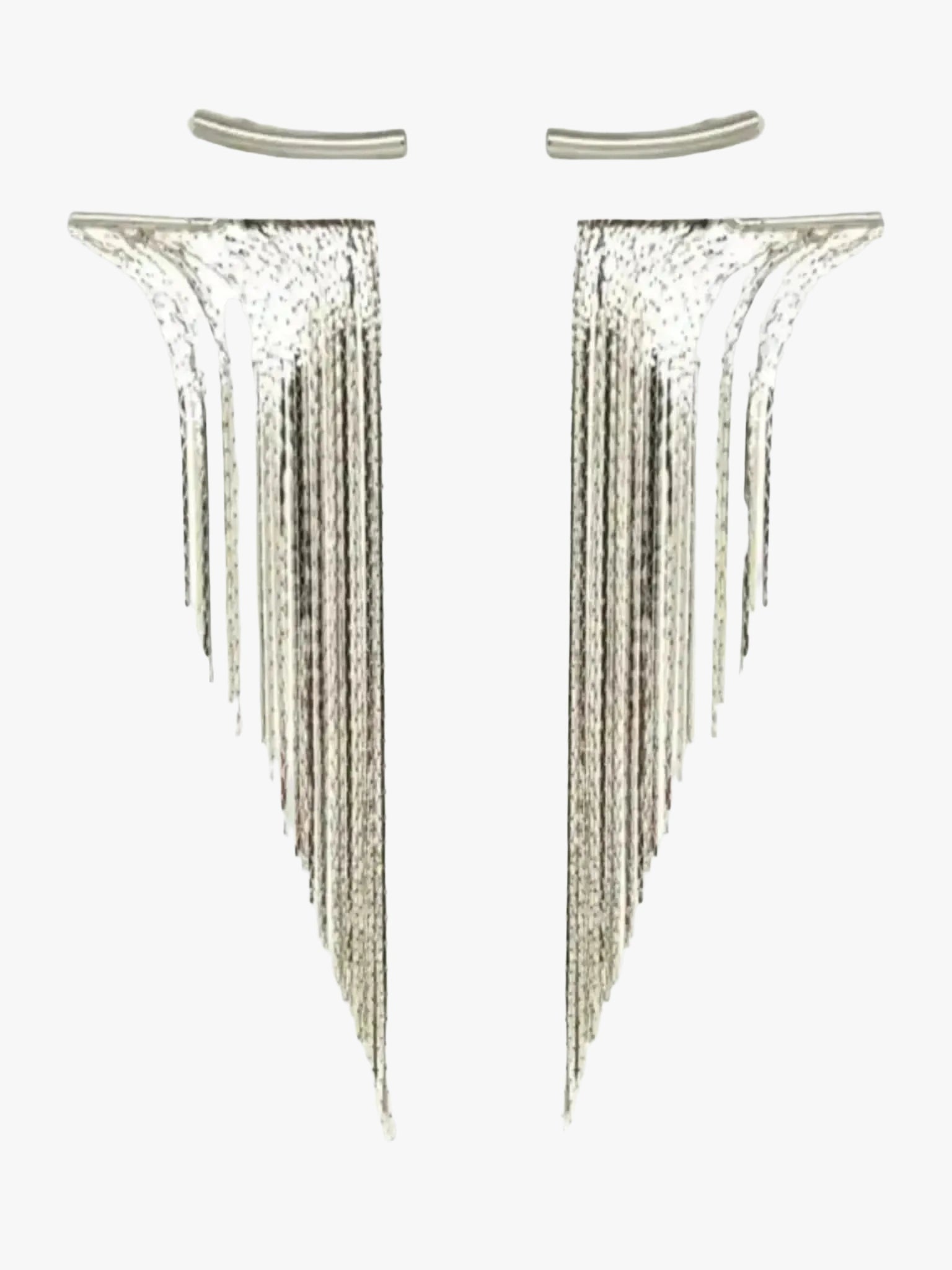Mali Beads Mali Beads Curtain Mesh Earrings in Silver - Jewelry | Queen Anna House of Fashion Women's Luxury Fashion