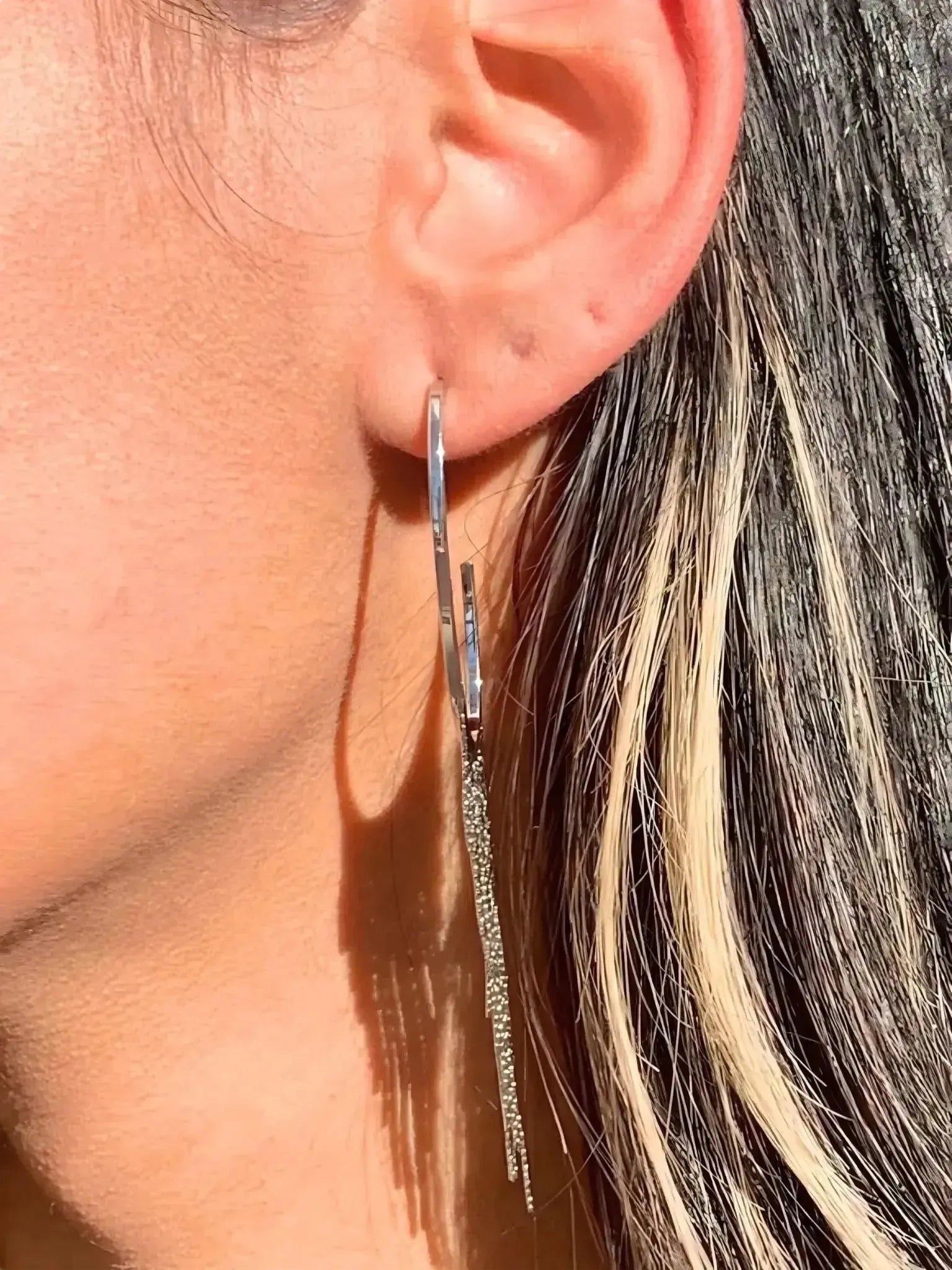 Mali Beads Mali Beads Hoop Mesh Silver Earrings in Silver - Jewelry | Queen Anna House of Fashion Women's Luxury Fashion