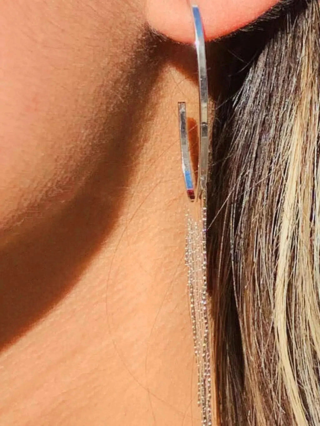 Mali Beads Mali Beads Hoop Mesh Silver Earrings in Silver - Jewelry | Queen Anna House of Fashion Women's Luxury Fashion