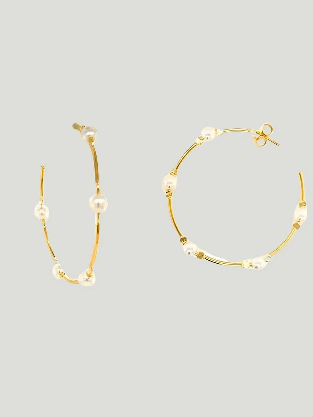 Mali Beads Mali Beads Pearl Hoop Earrings in Large (1.5mm x 45mm) - Jewelry | Queen Anna House of Fashion Women's Luxury Fashion