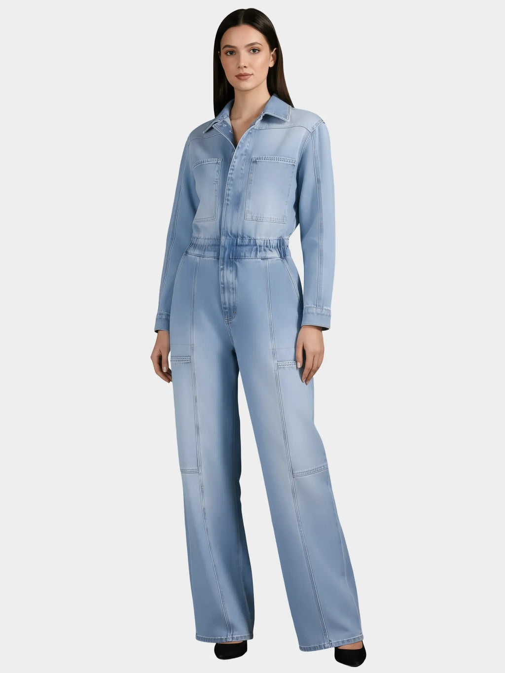 NOCTURNE NOCTURNE Denim Cargo Jumpsuit in XS - Bottom | Queen Anna House of Fashion Women's Luxury Fashion