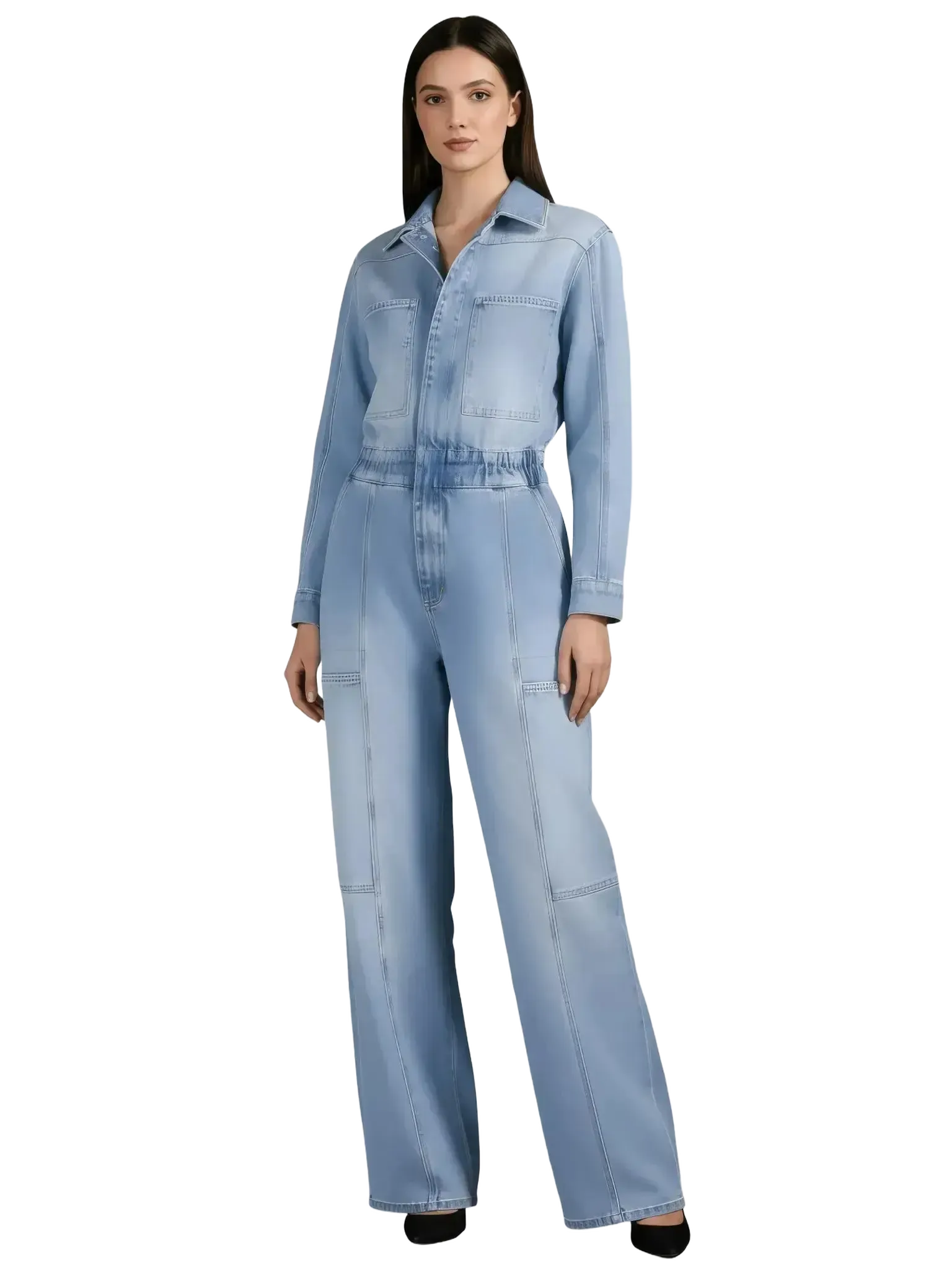NOCTURNE NOCTURNE Denim Cargo Jumpsuit in XS - Bottom | Queen Anna House of Fashion Women's Luxury Fashion