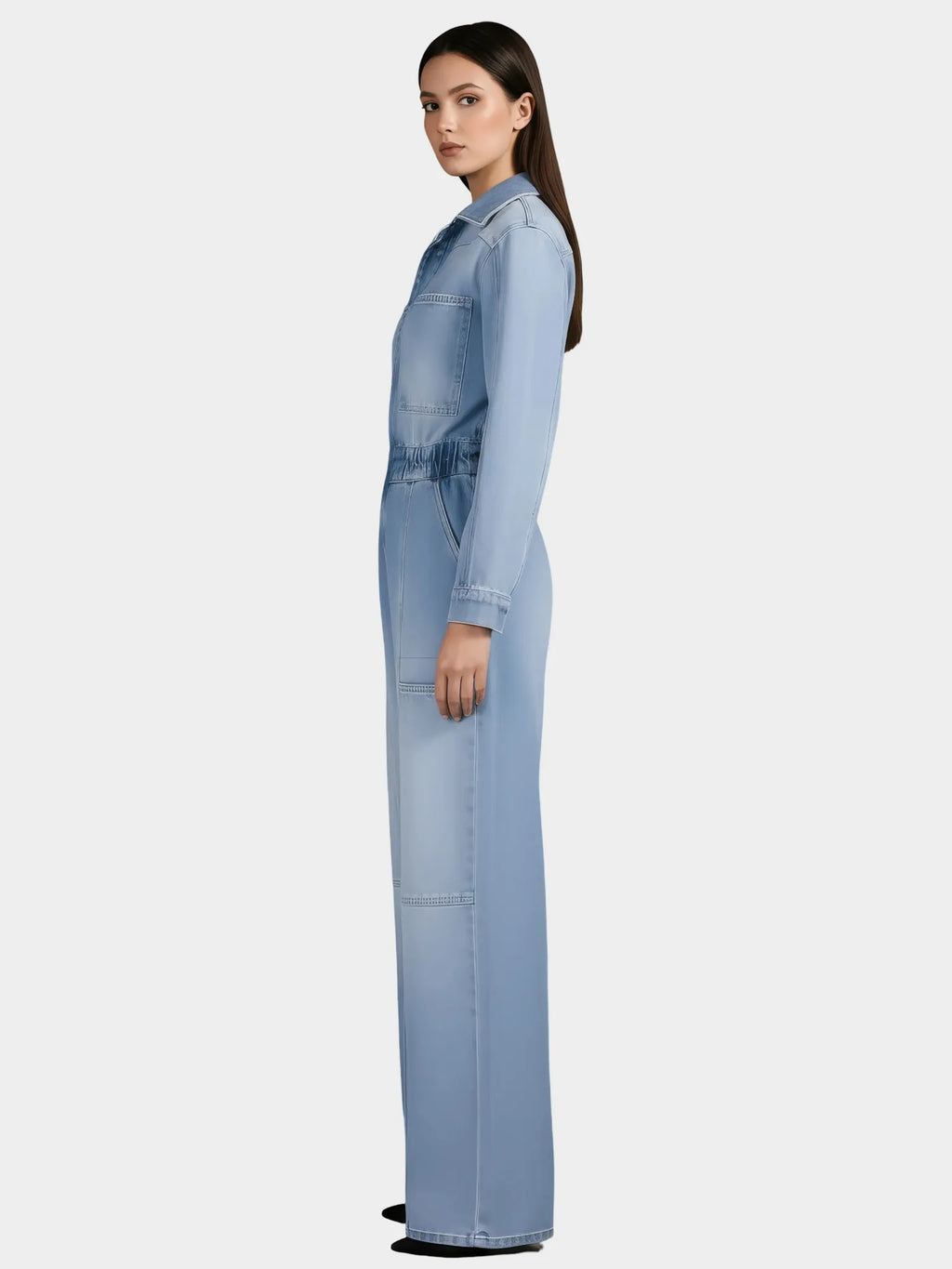 NOCTURNE NOCTURNE Denim Cargo Jumpsuit in XS - Bottom | Queen Anna House of Fashion Women's Luxury Fashion
