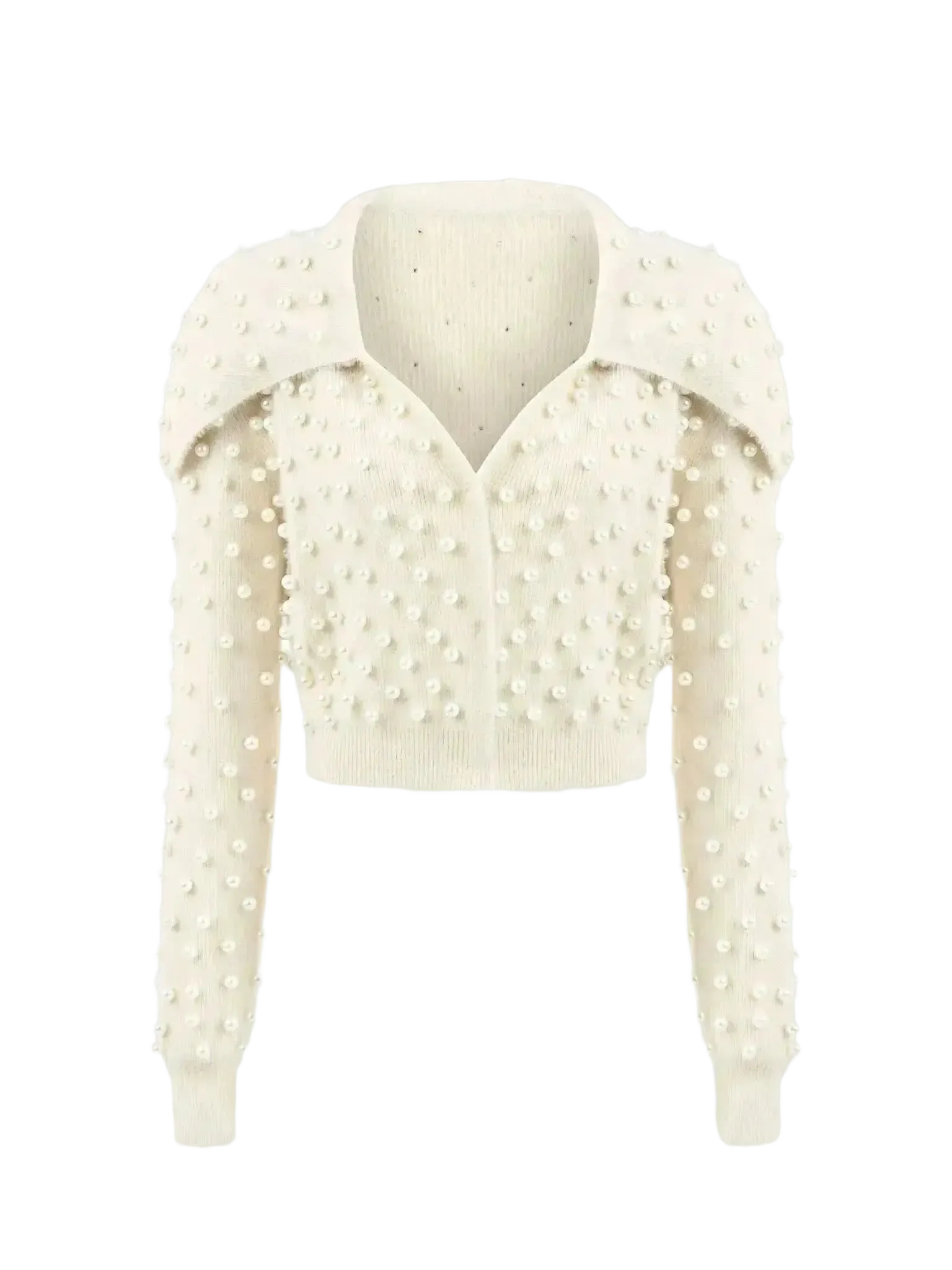 NOCTURNE NOCTURNE Wide Neck Knit Polo in L - Top | Queen Anna House of Fashion Women's Luxury Fashion