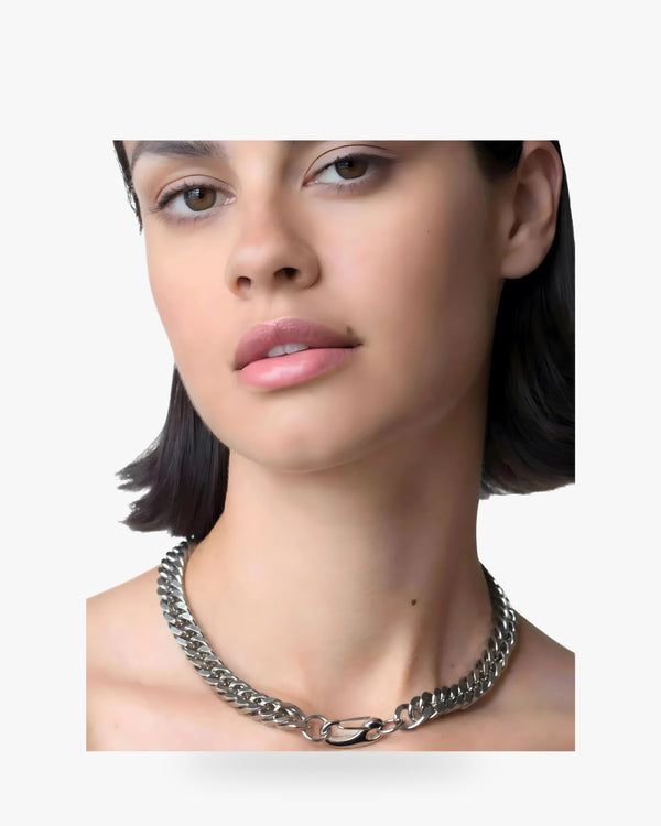 OUTOFOFFICE Chunky Silver Chain Necklace - Queen Anna House of Fashion