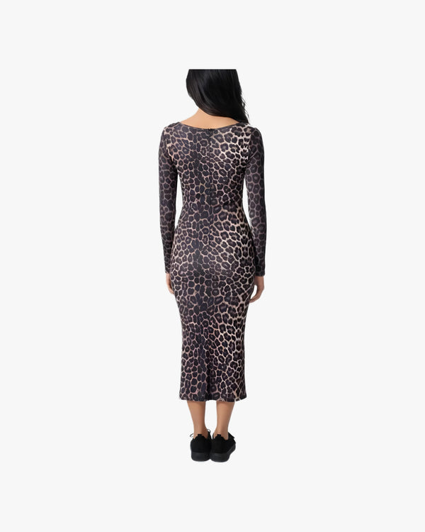 Q2 Leopard Print Fitted Dress - Queen Anna House of Fashion
