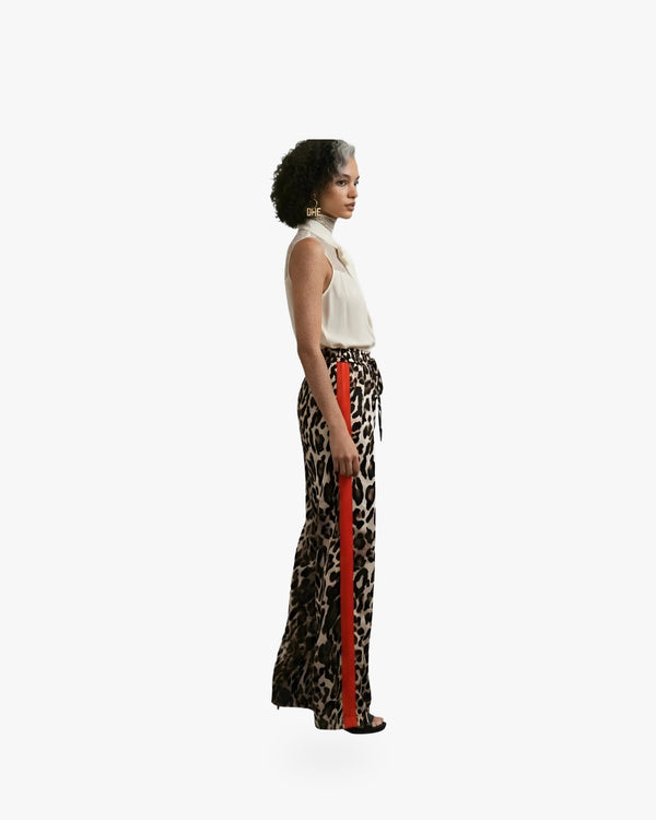 Q2 Leopard Straight Pants - Queen Anna House of Fashion