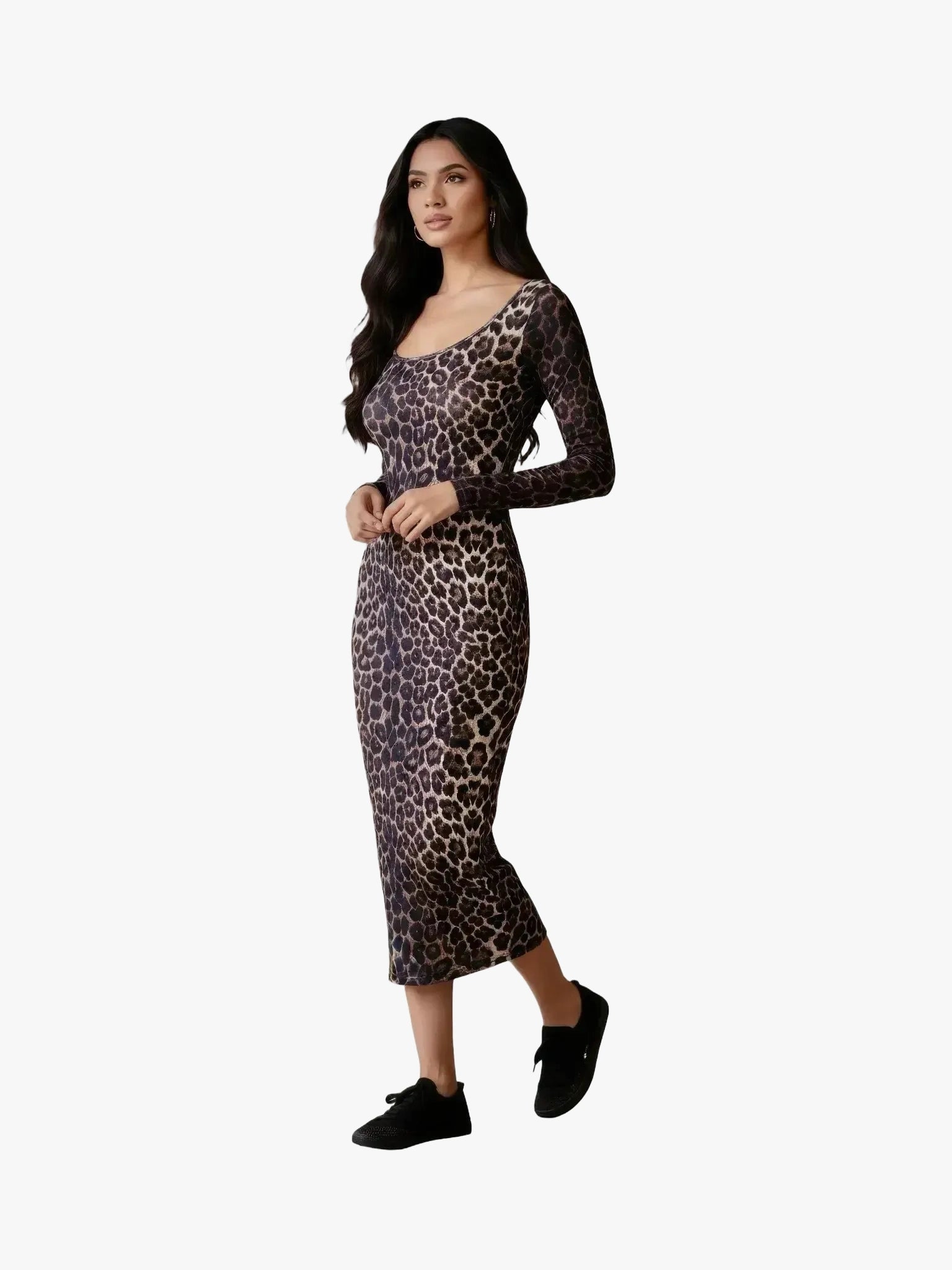Q2 Q2 Leopard Print Fitted Dress in S - Dress | Queen Anna House of Fashion Women's Luxury Fashion
