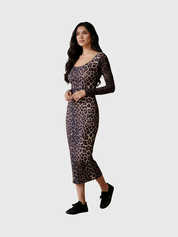 Q2 Q2 Leopard Print Fitted Dress in S - Dress | Queen Anna House of Fashion Women's Luxury Fashion