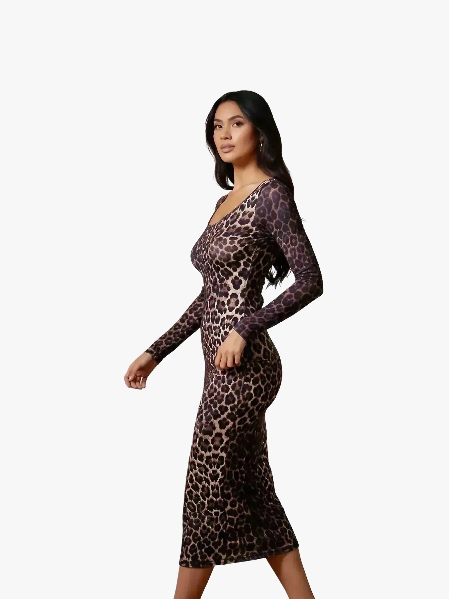 Q2 Q2 Leopard Print Fitted Dress in S - Dress | Queen Anna House of Fashion Women's Luxury Fashion