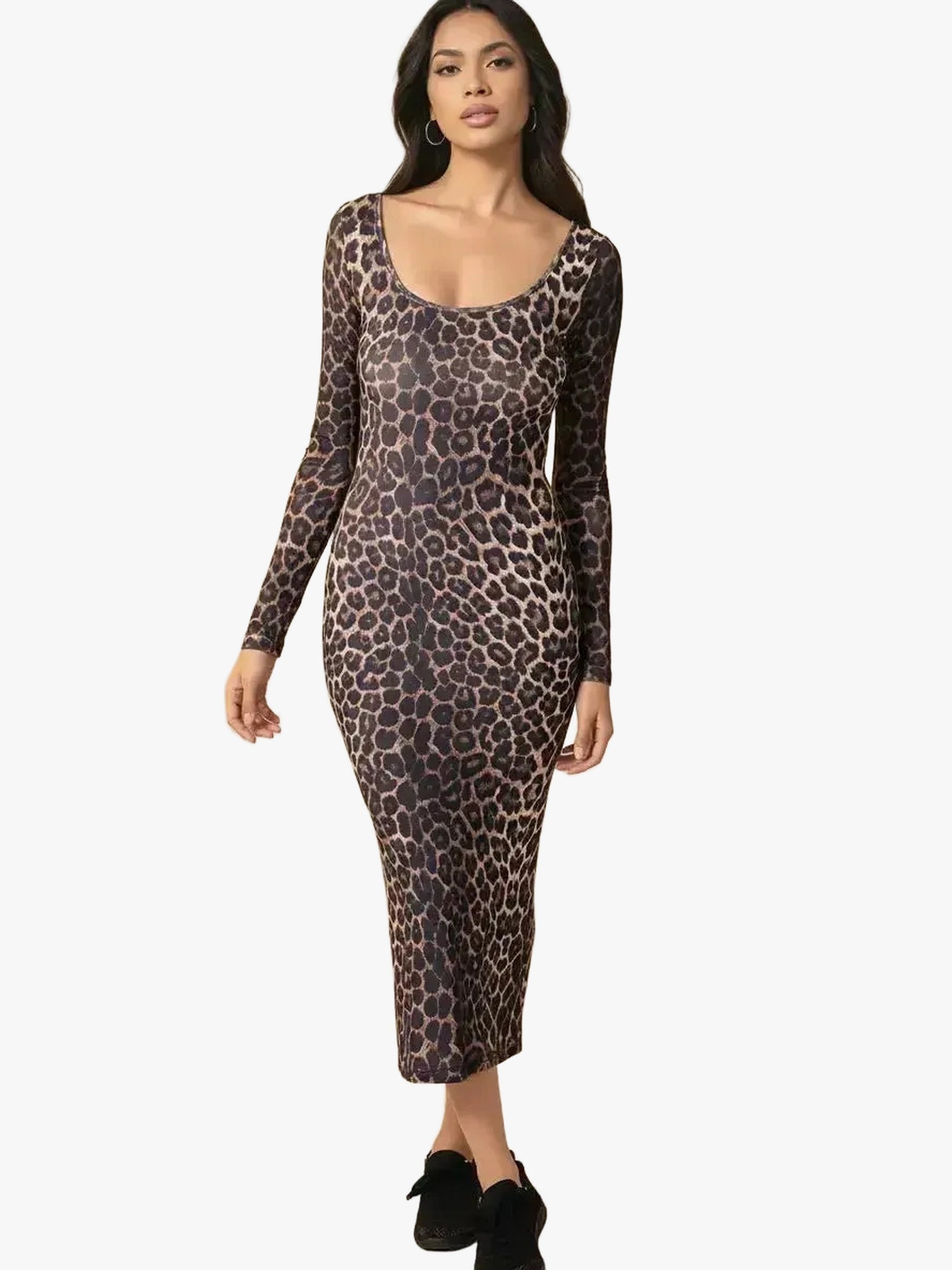 Q2 Q2 Leopard Print Fitted Dress in S - Dress | Queen Anna House of Fashion Women's Luxury Fashion