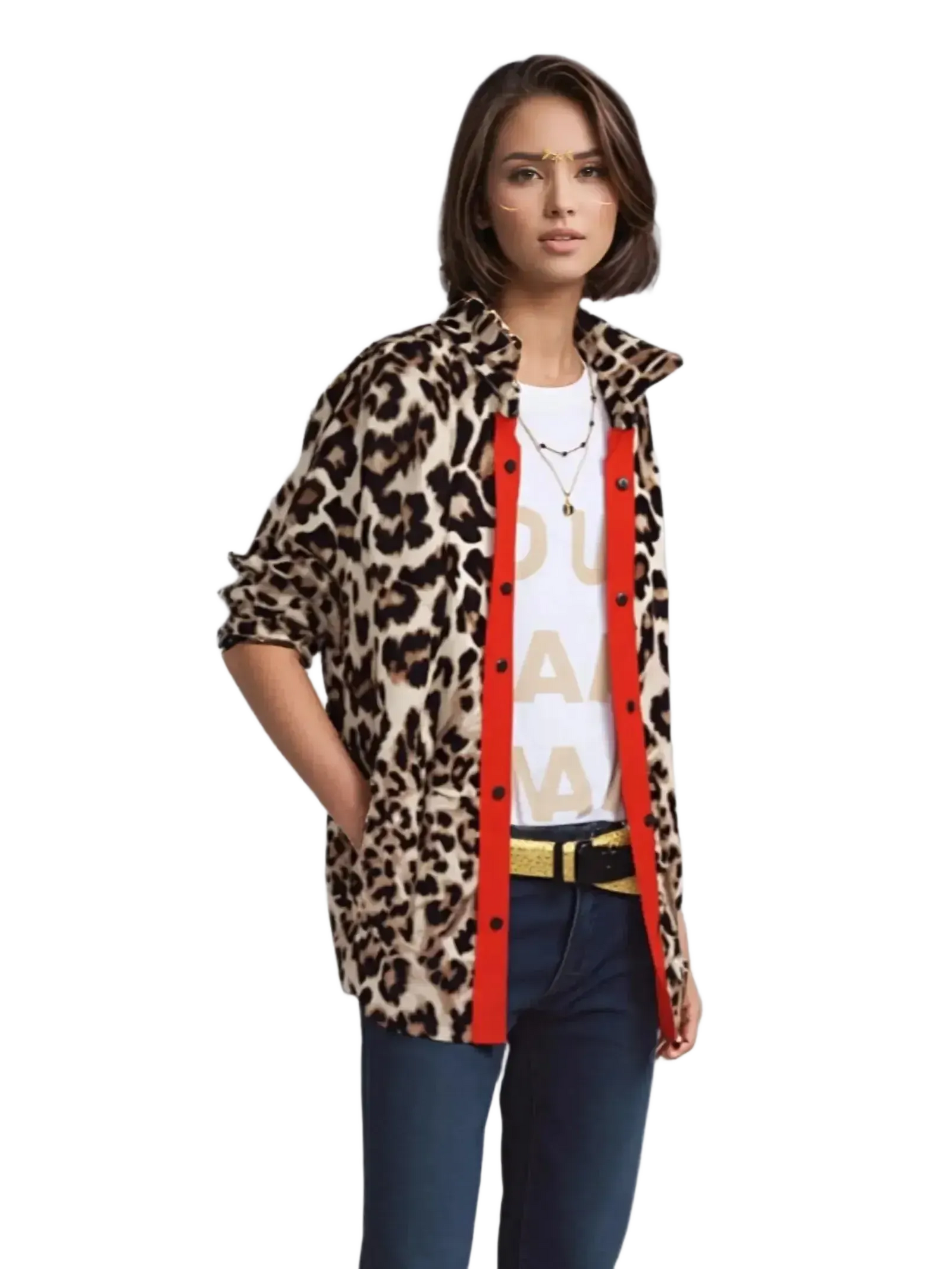 Q2 Q2 Leopard Print Shirt in S - Top | Queen Anna House of Fashion Women's Luxury Fashion