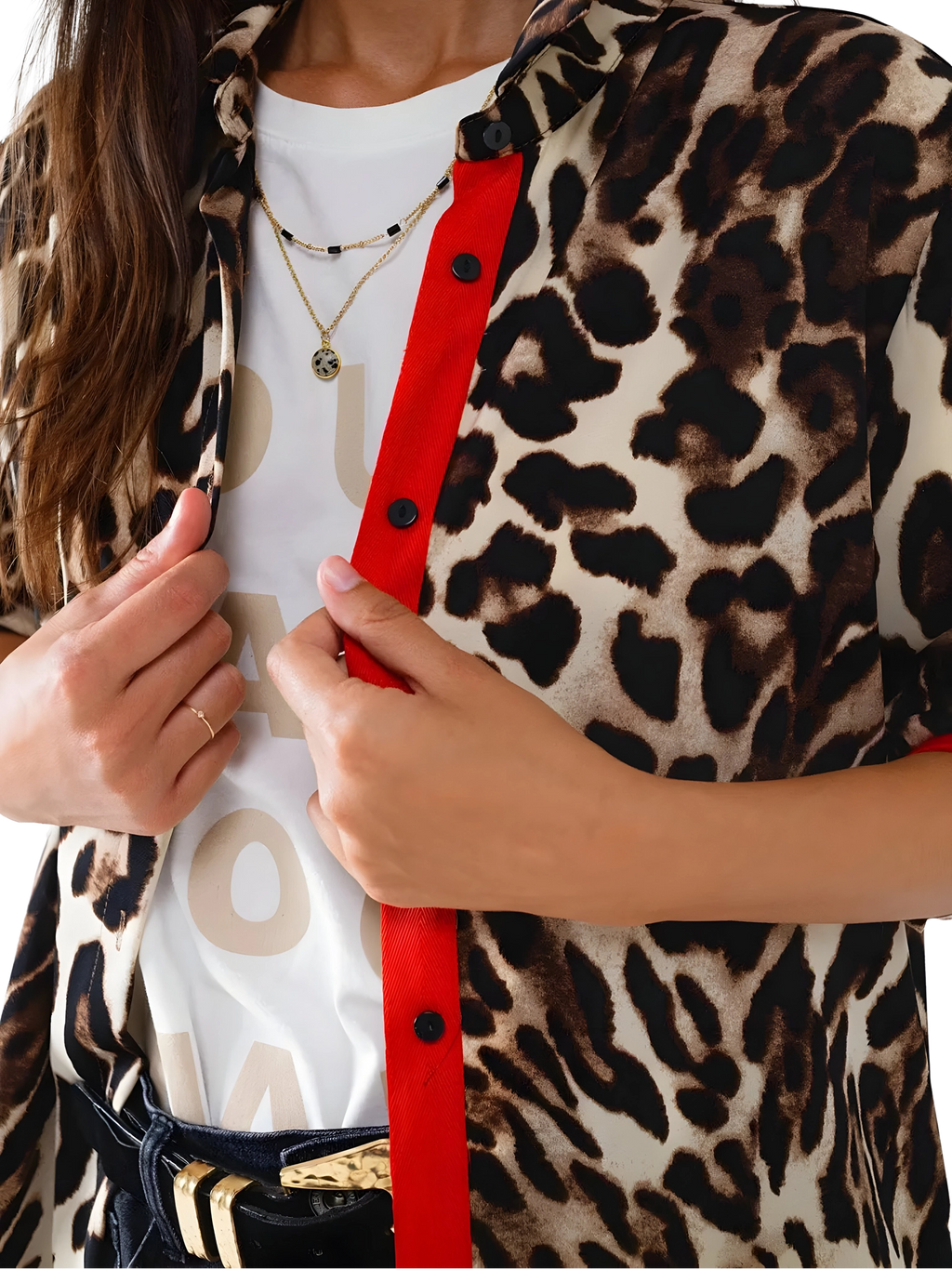 Q2 Q2 Leopard Print Shirt in S - Top | Queen Anna House of Fashion Women's Luxury Fashion