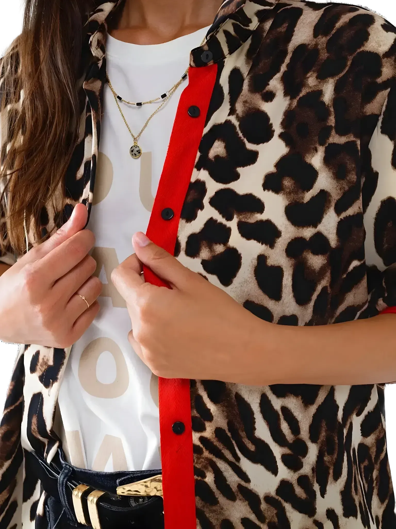 Q2 Q2 Leopard Print Shirt in S - Top | Queen Anna House of Fashion Women's Luxury Fashion