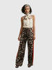 Q2 Q2 Leopard Straight Pants in S - Bottom | Queen Anna House of Fashion Women's Luxury Fashion