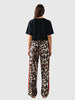 Q2 Q2 Leopard Straight Pants in S - Bottom | Queen Anna House of Fashion Women's Luxury Fashion