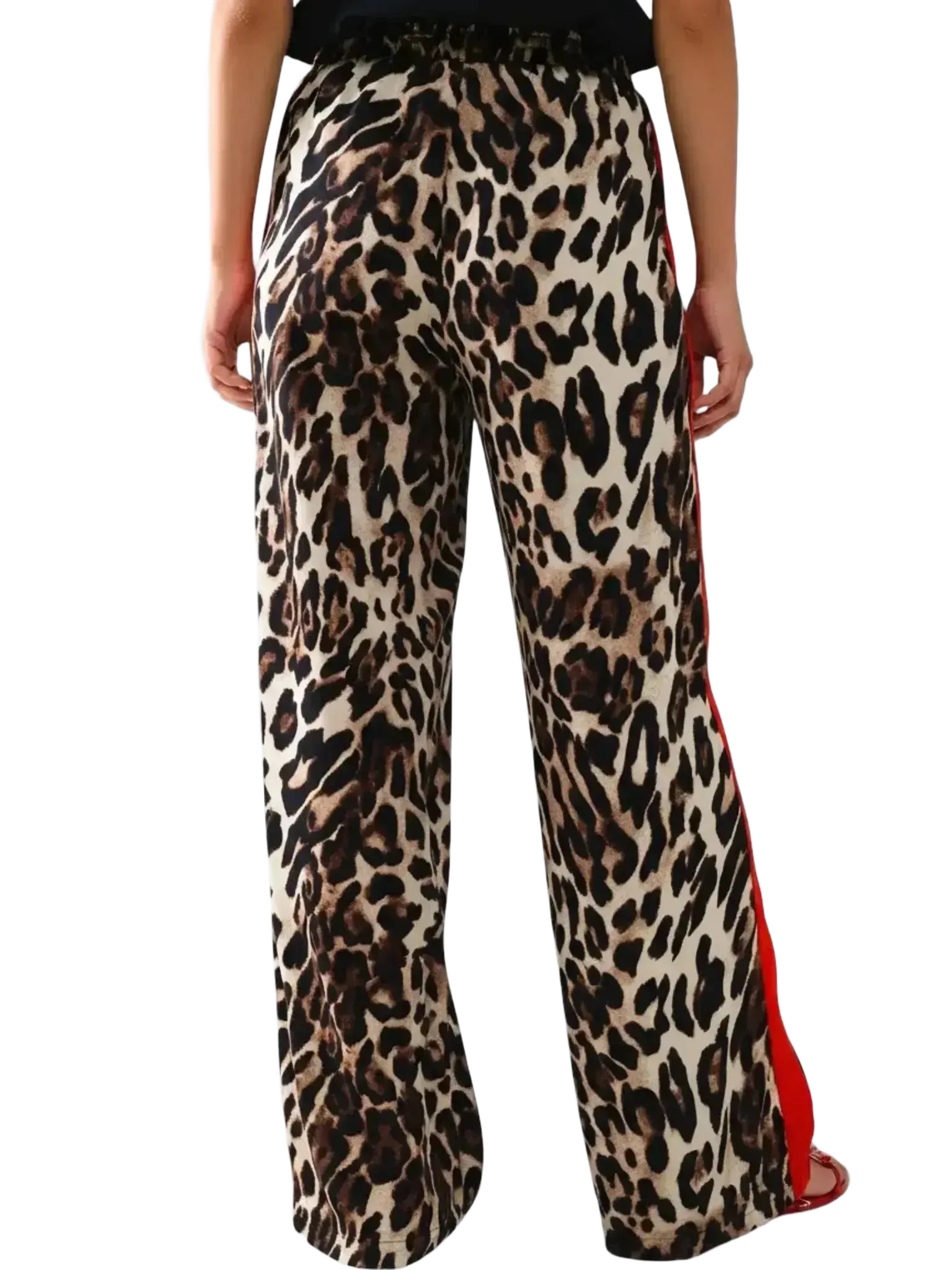 Q2 Q2 Leopard Straight Pants in S - Bottom | Queen Anna House of Fashion Women's Luxury Fashion