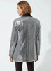 Q2 Q2 Silver Sequin Tuxedo Blazer in S - Outerwear | Queen Anna House of Fashion Women's Luxury Fashion