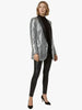 Q2 Q2 Silver Sequin Tuxedo Blazer in S - Outerwear | Queen Anna House of Fashion Women's Luxury Fashion
