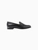 Queen Anna House of Fashion Anna black leather loafers with silver trim detail and structured toe.