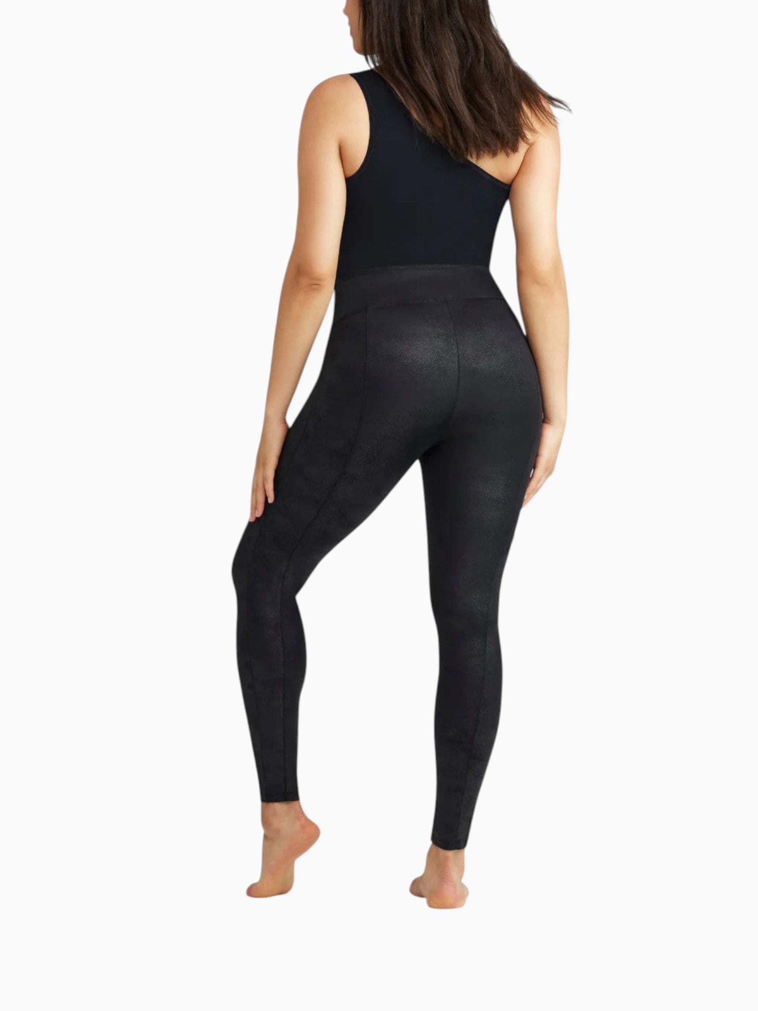 Yummie Yummie Stretch and Shine Faux Leather Shaping Legging in Black - Bottom | Queen Anna House of Fashion Women's Luxury Fashion
