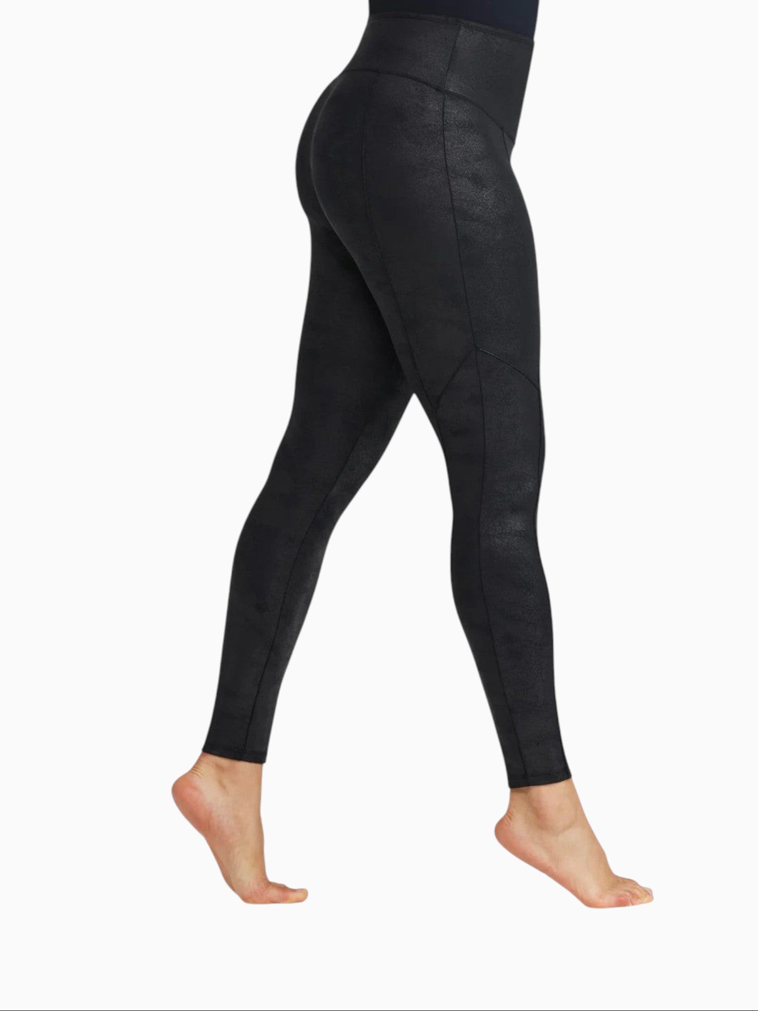 Yummie Yummie Stretch and Shine Faux Leather Shaping Legging in Black - Bottom | Queen Anna House of Fashion Women's Luxury Fashion