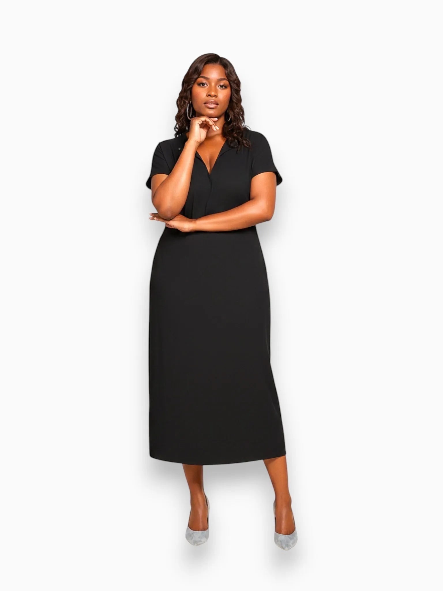 Universal Standard Universal Standard Spritz Divine Jersey Shift Dress in Black - Dress | Queen Anna House of Fashion Women's Luxury Fashion