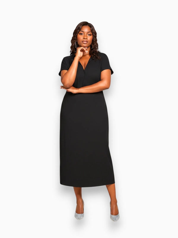 Universal Standard Universal Standard Spritz Divine Jersey Shift Dress in Black - Dress | Queen Anna House of Fashion Women's Luxury Fashion