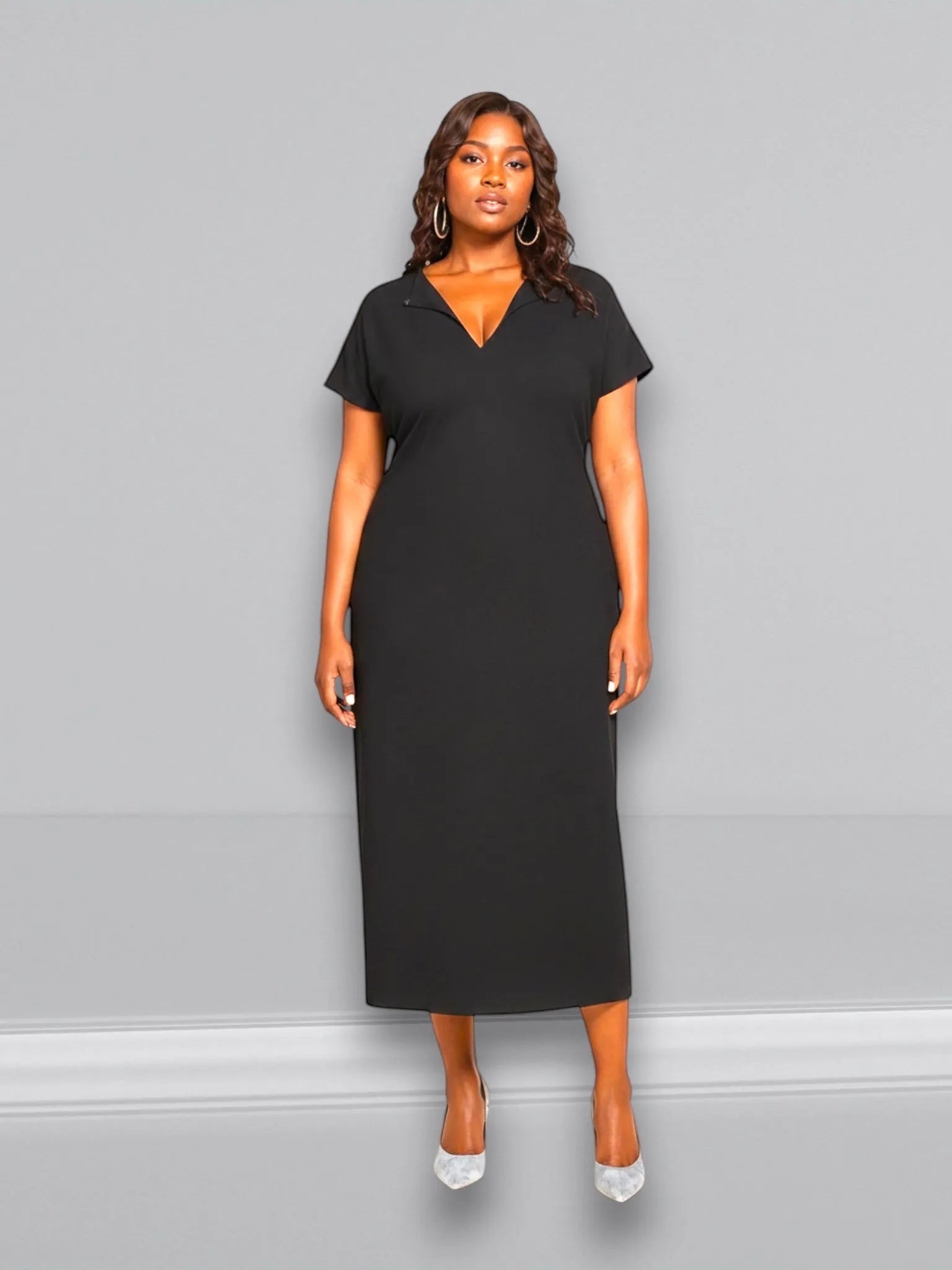 Universal Standard Universal Standard Spritz Divine Jersey Shift Dress in Black - Dress | Queen Anna House of Fashion Women's Luxury Fashion