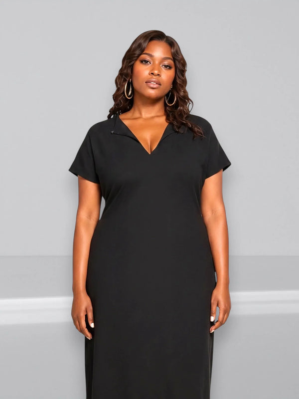 Universal Standard Universal Standard Spritz Divine Jersey Shift Dress in Black - Dress | Queen Anna House of Fashion Women's Luxury Fashion