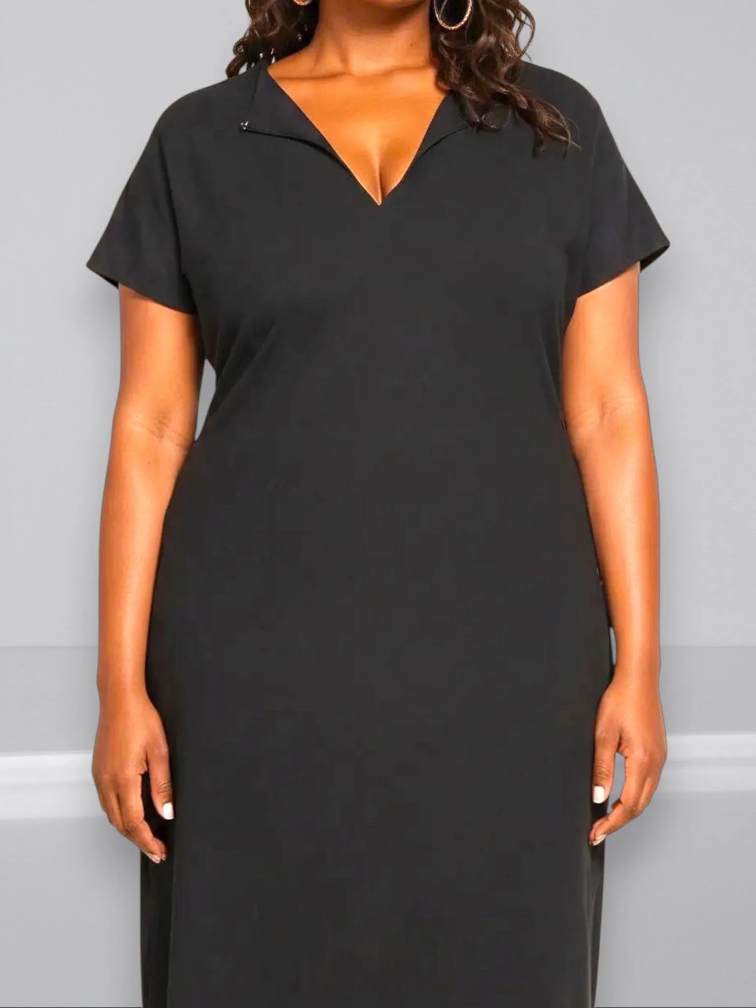 Universal Standard Universal Standard Spritz Divine Jersey Shift Dress in Black - Dress | Queen Anna House of Fashion Women's Luxury Fashion