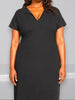 Universal Standard Universal Standard Spritz Divine Jersey Shift Dress in Black - Dress | Queen Anna House of Fashion Women's Luxury Fashion