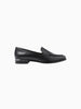 Queen Anna House of Fashion Anna black leather loafers with silver trim detail and a low heel.