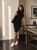 Yummie Yummie Mock Neck Smoothing Dress in Black - Dress | Queen Anna House of Fashion Women's Luxury Fashion