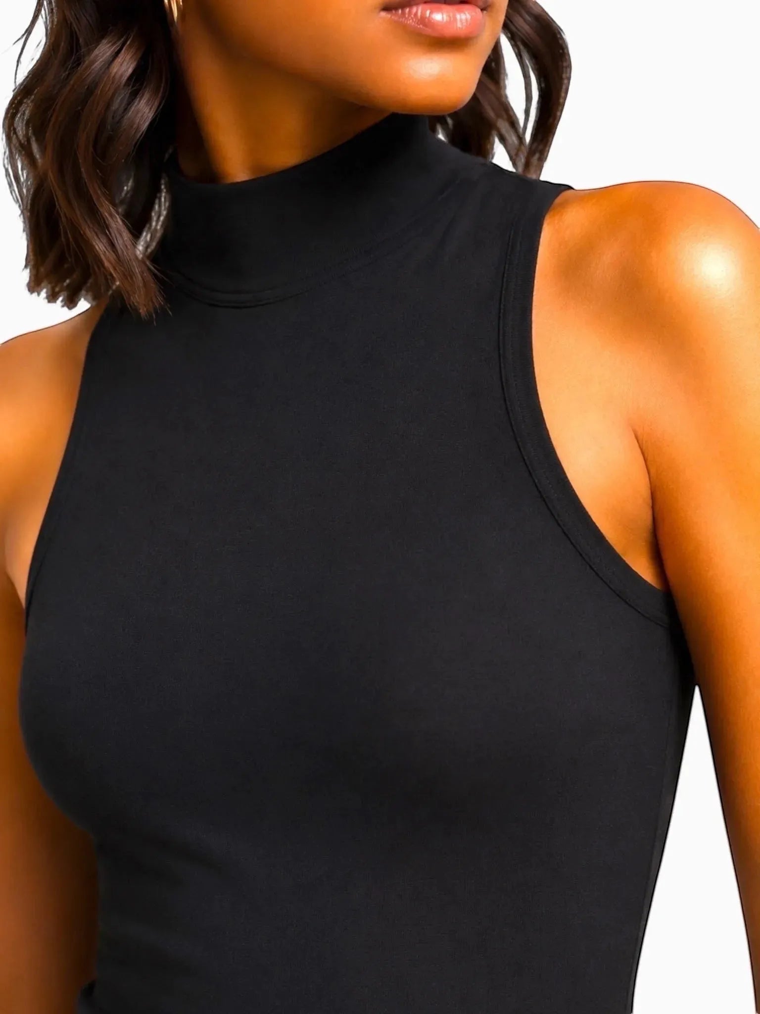 Yummie Yummie Mock Neck Smoothing Dress in Black - Dress | Queen Anna House of Fashion Women's Luxury Fashion