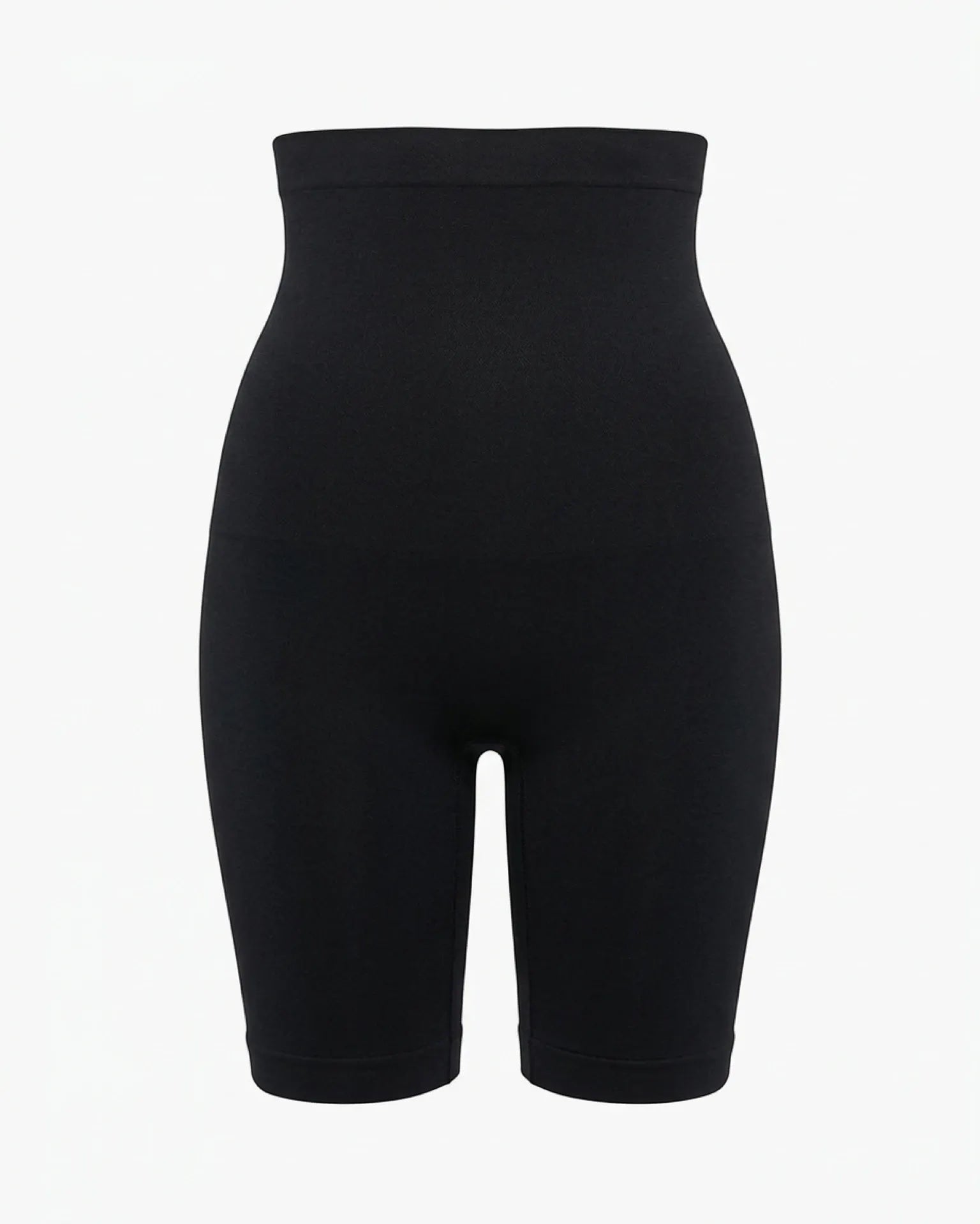 Queen Anna House of Fashion Yummie seamless black high-waist thigh shaper with targeted compression and smooth finish.