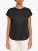 Queen Anna House of Fashion black M.M.LaFleur Didion washable silk charmeuse blouse with a relaxed fit