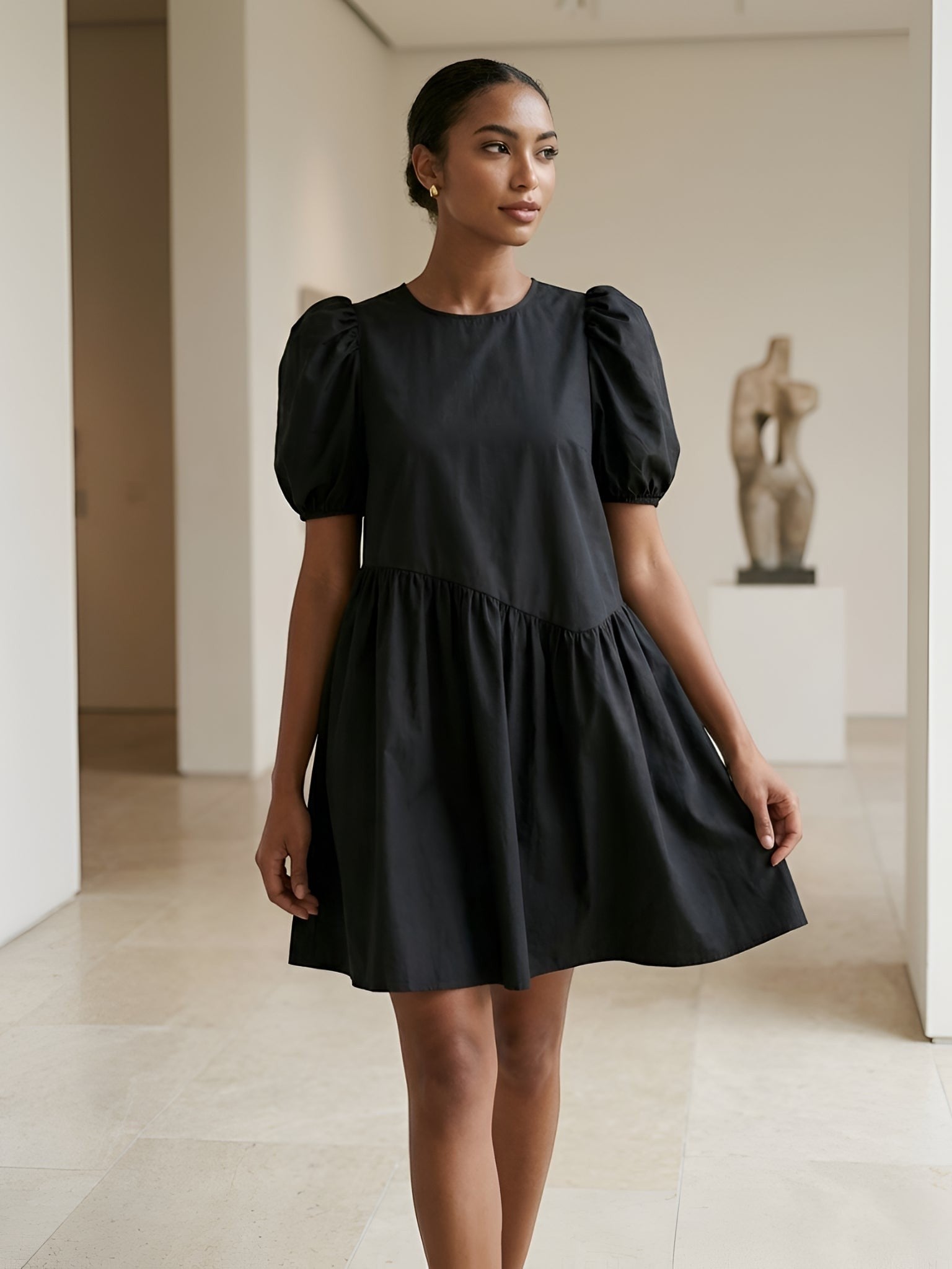Aaron & Amber Aaron & Amber Voluminous Dress in Black - Dress | Queen Anna House of Fashion Women's Luxury Fashion