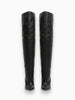 Queen Anna House of Fashion HALINA blacksnake embossed faux leather over-the-knee boots with stiletto heel and pointed toe.