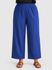Queen Anna House of Fashion Universal Standard Iris blue straight-leg linen blend pants with elasticated waist