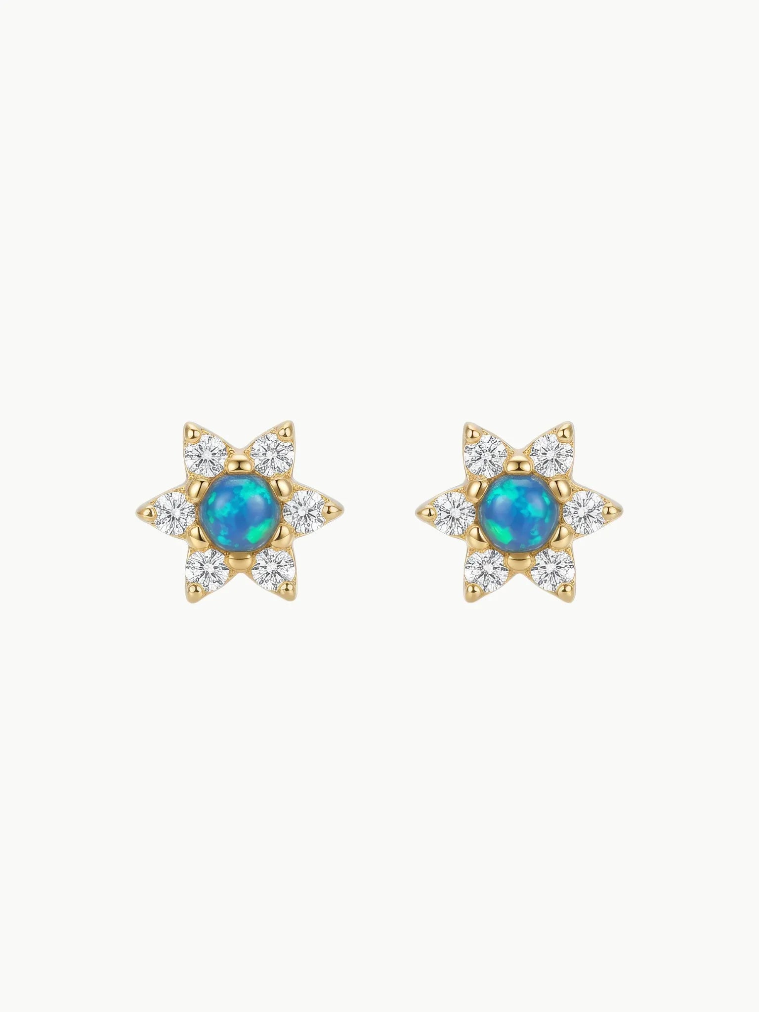 La Kaiser La Kaiser Blue Opal Diamond Daisy Studs in Diamond Daisy Studs - Jewelry | Queen Anna House of Fashion Women's Luxury Fashion