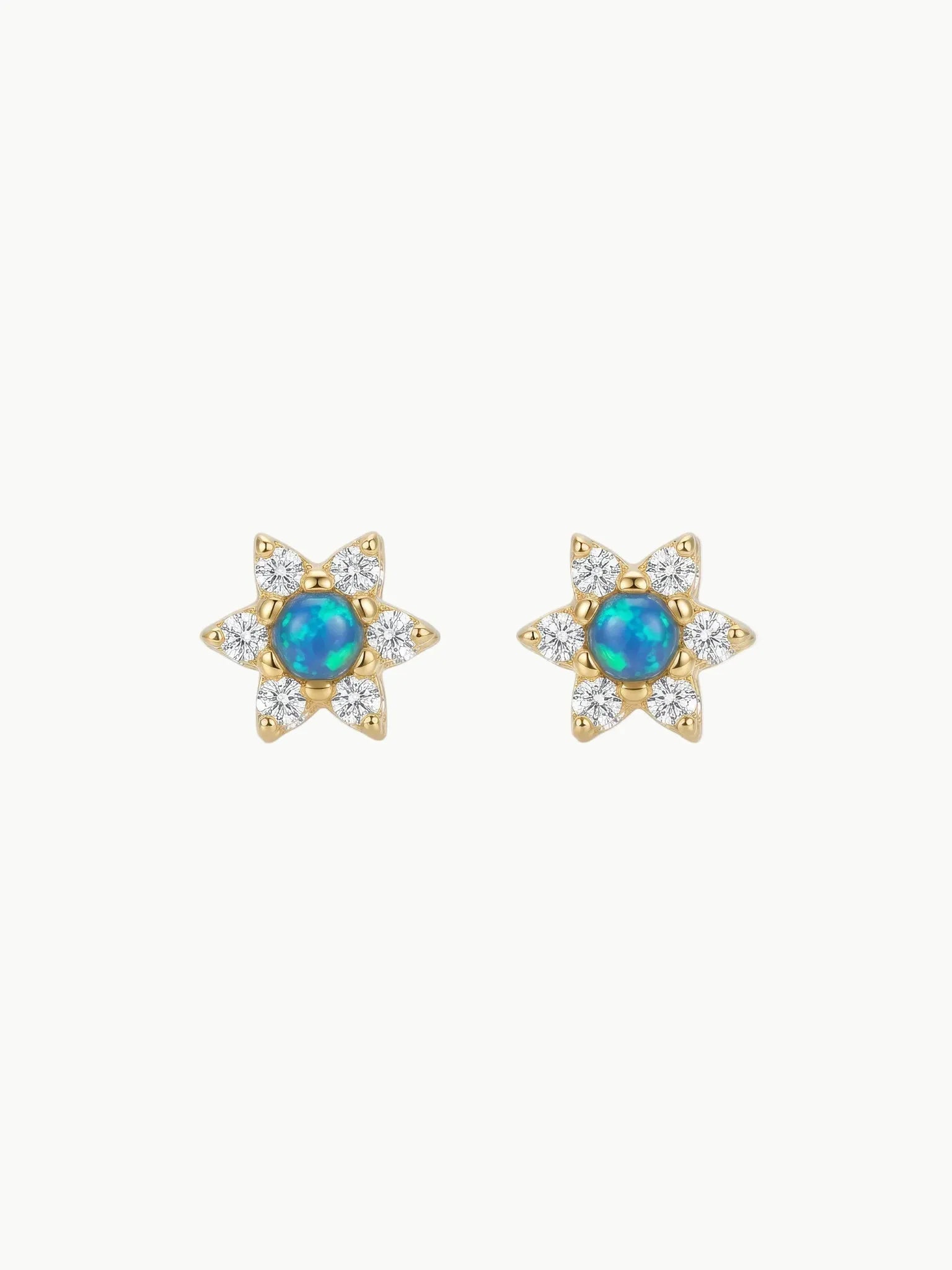 La Kaiser La Kaiser Blue Opal Diamond Daisy Studs in Diamond Daisy Studs - Jewelry | Queen Anna House of Fashion Women's Luxury Fashion