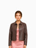 M.M.LaFleur M.M.LaFleur Nicky Vegan Leather Jacket in Brown - Outerwear | Queen Anna House of Fashion Women's Luxury Fashion
