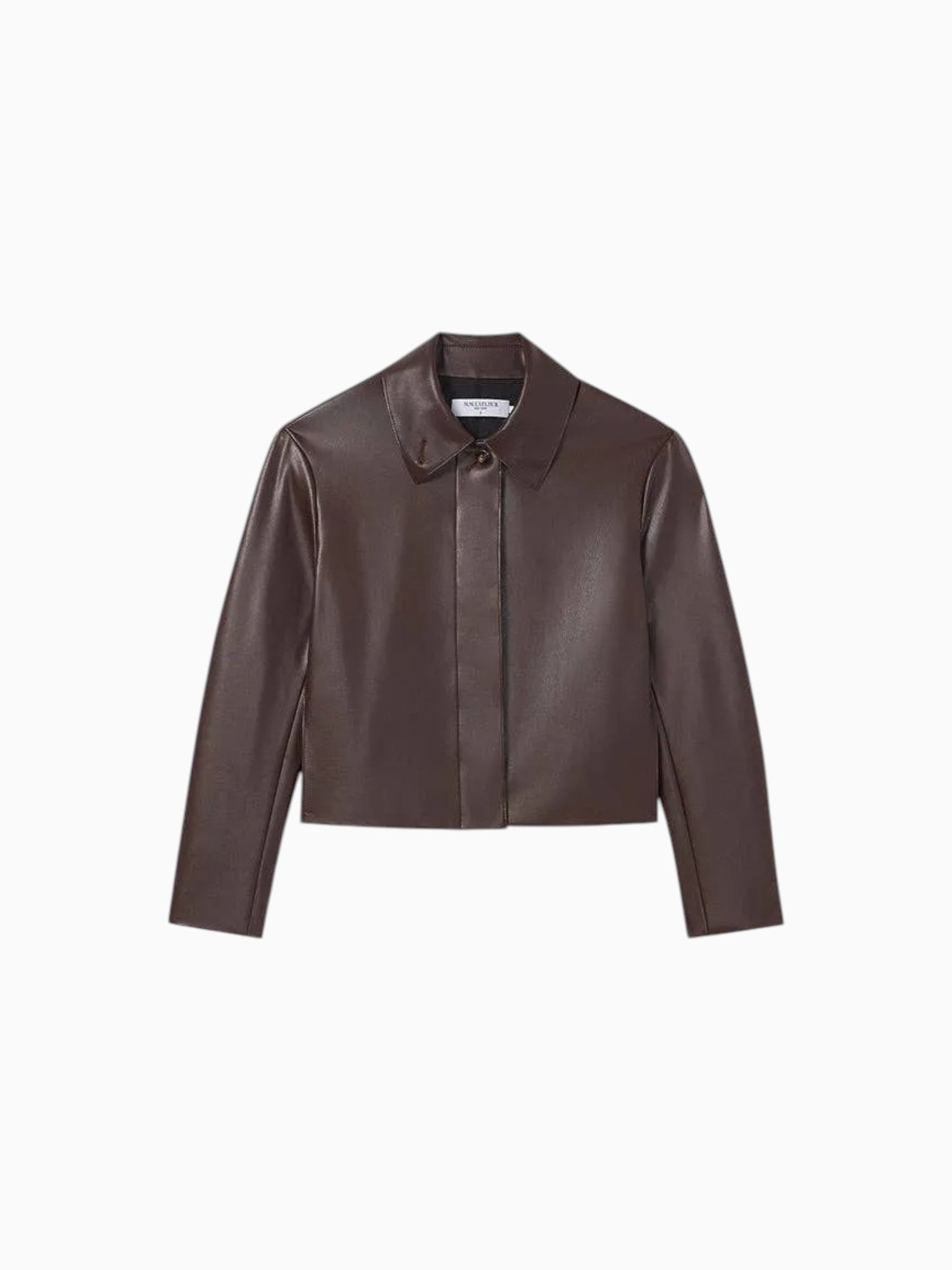 M.M.LaFleur M.M.LaFleur Nicky Vegan Leather Jacket in Brown - Outerwear | Queen Anna House of Fashion Women's Luxury Fashion