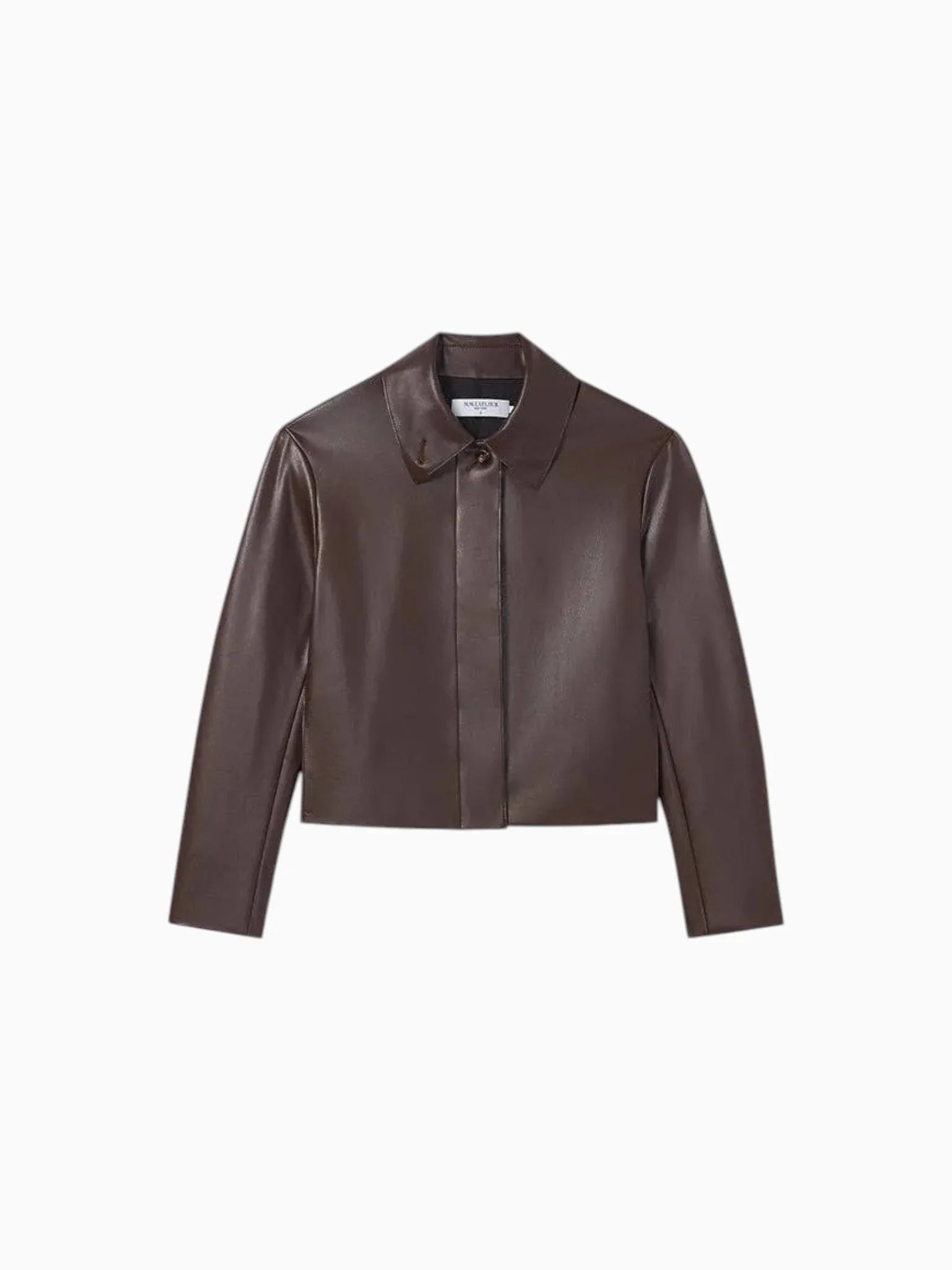 M.M.LaFleur M.M.LaFleur Nicky Vegan Leather Jacket in Brown - Outerwear | Queen Anna House of Fashion Women's Luxury Fashion
