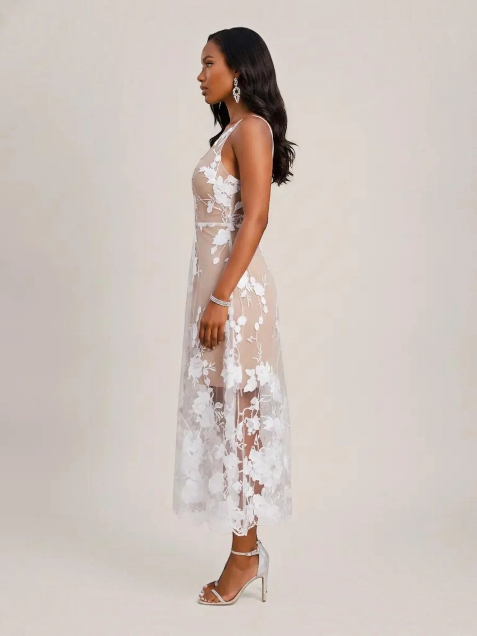 Dress The Population Dress The Population Audrey Dress in Off White/Nude - Dress | Queen Anna House of Fashion Women's Luxury Fashion