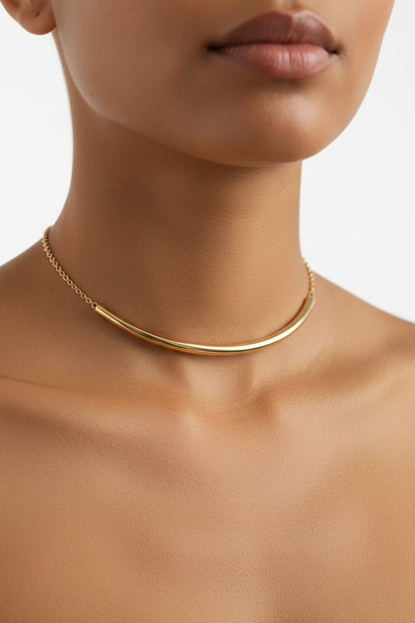 WILYMI Jewelry WILYMI Jewelry Co PRESENCE Armour Tube Necklace in Gold - Jewelry | Queen Anna House of Fashion Women's Luxury Fashion