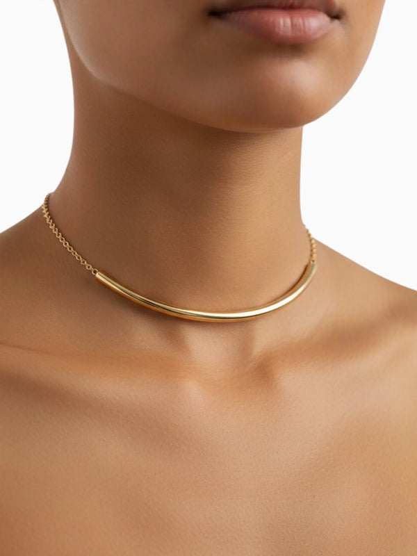 WILYMI Jewelry WILYMI Jewelry Co PRESENCE Armour Tube Necklace in Gold - Jewelry | Queen Anna House of Fashion Women's Luxury Fashion