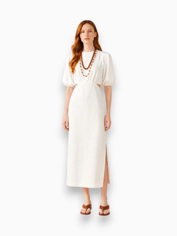 Lanhtropy Lanhtropy Ios Linen Dress in Natural White - Dress | Queen Anna House of Fashion Women's Luxury Fashion